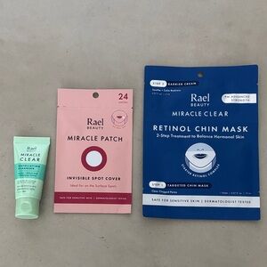 New RAEL K-Beauty bundle- Retinol Chin Mask, Patches & Exfoliating Cleanser